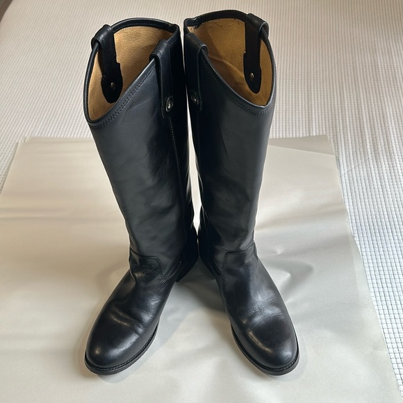 Frye Shoes - Authentic Frye Black leather Extended Calf Boots Size 7.5B